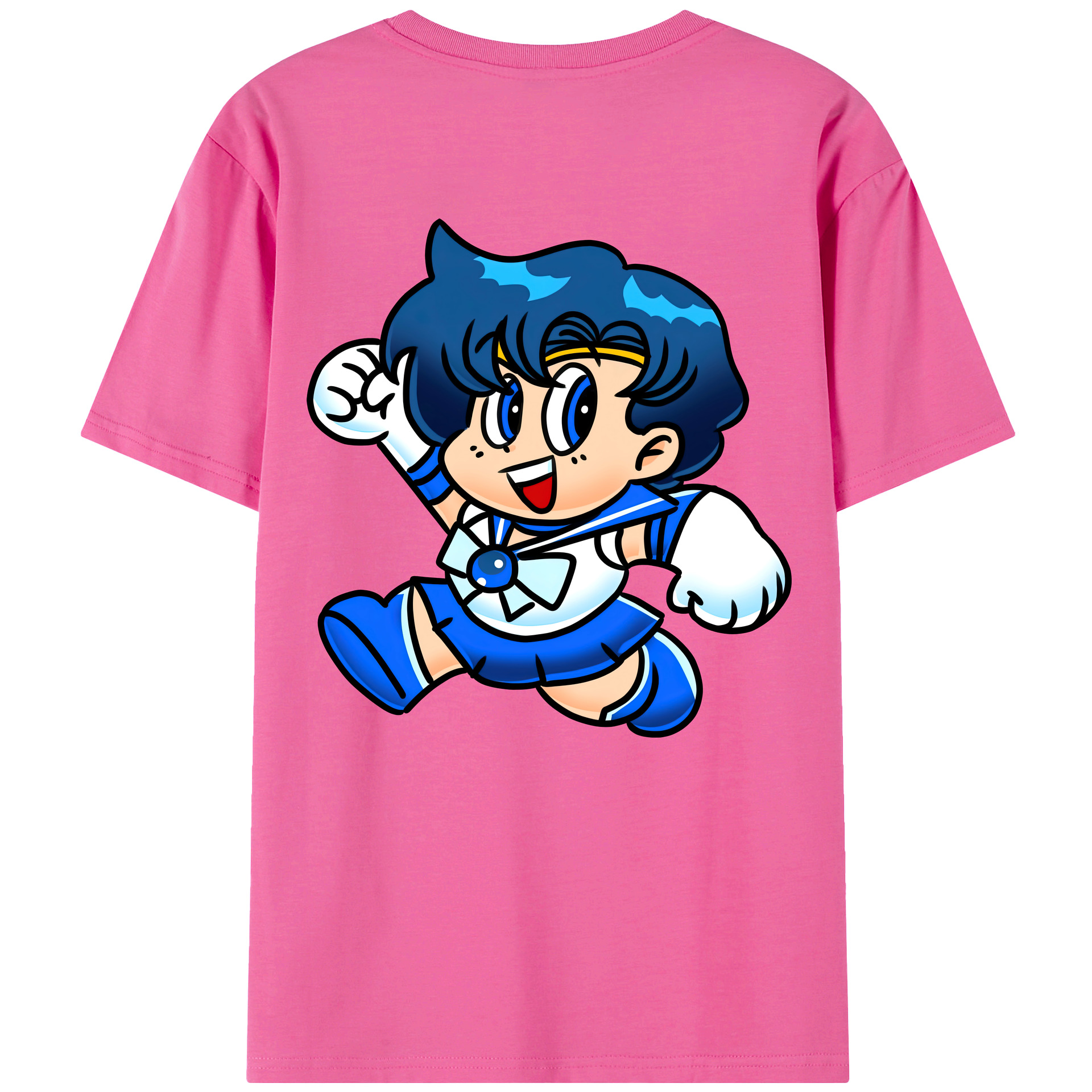 （画像用） 美少女戦士セーラームーン 水野 亜美 みずの あみ Sailor Moon Mizuno Ami レディース半袖Tシャツ(バックプリント)